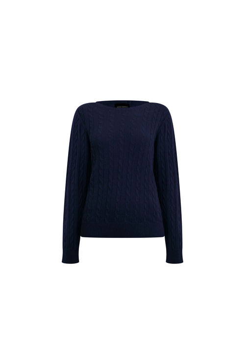 Women's Blue Cable Knit...