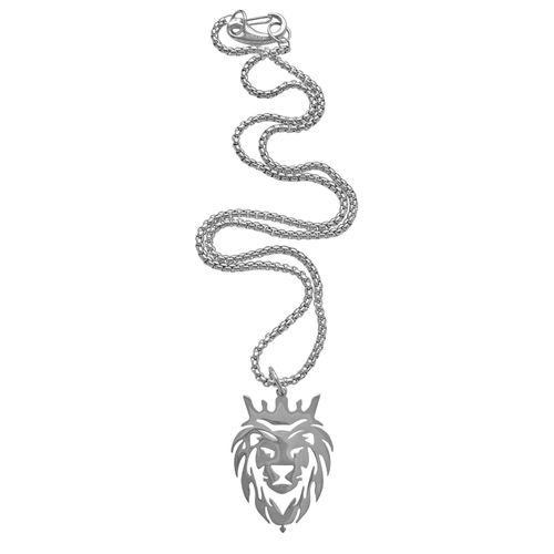 Silver Men's Necklace Leo...