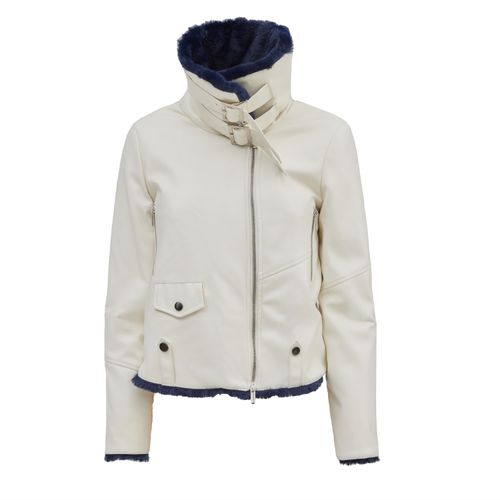 Women's White / Blue Faux Fur...