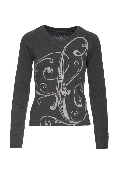 Women's V Neckline Dark Grey...