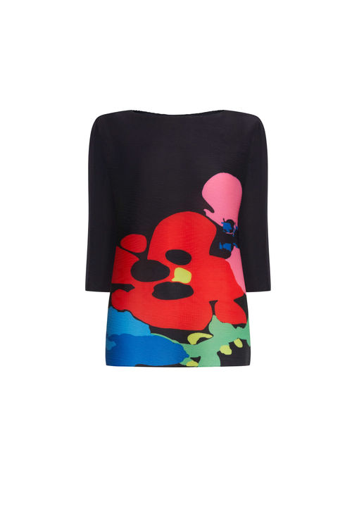 Women's Black Abstract Print...