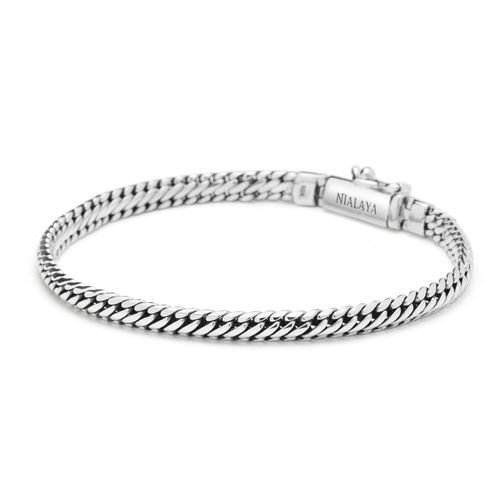 Men's Sterling Silver 4Mm...