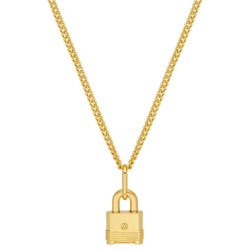 Men's Lock Necklace In Gold...