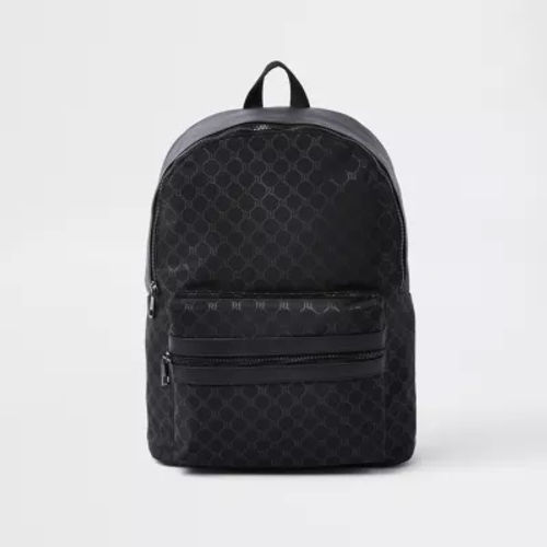 River Island monogram backpack in brown