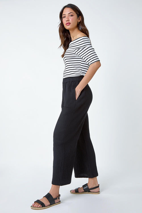 Roman Textured Cotton Culotte...