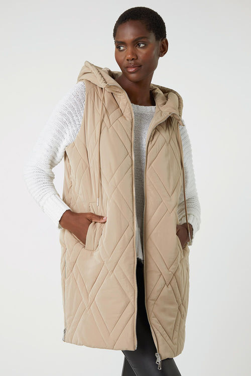 Roman Diamond Quilted Hooded...