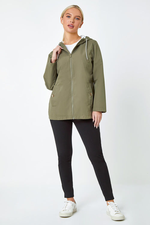 Petite Hooded Rain Coat in...