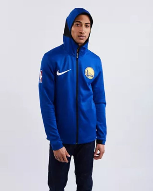 Nike Golden State Warriors Showtime Men's Nike Dri-FIT NBA Full-Zip Hoodie  Blue