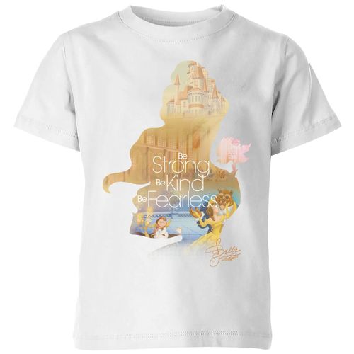 Disney Princess Filled Silhouette Belle Kids' T-Shirt - White - 11-12 Years