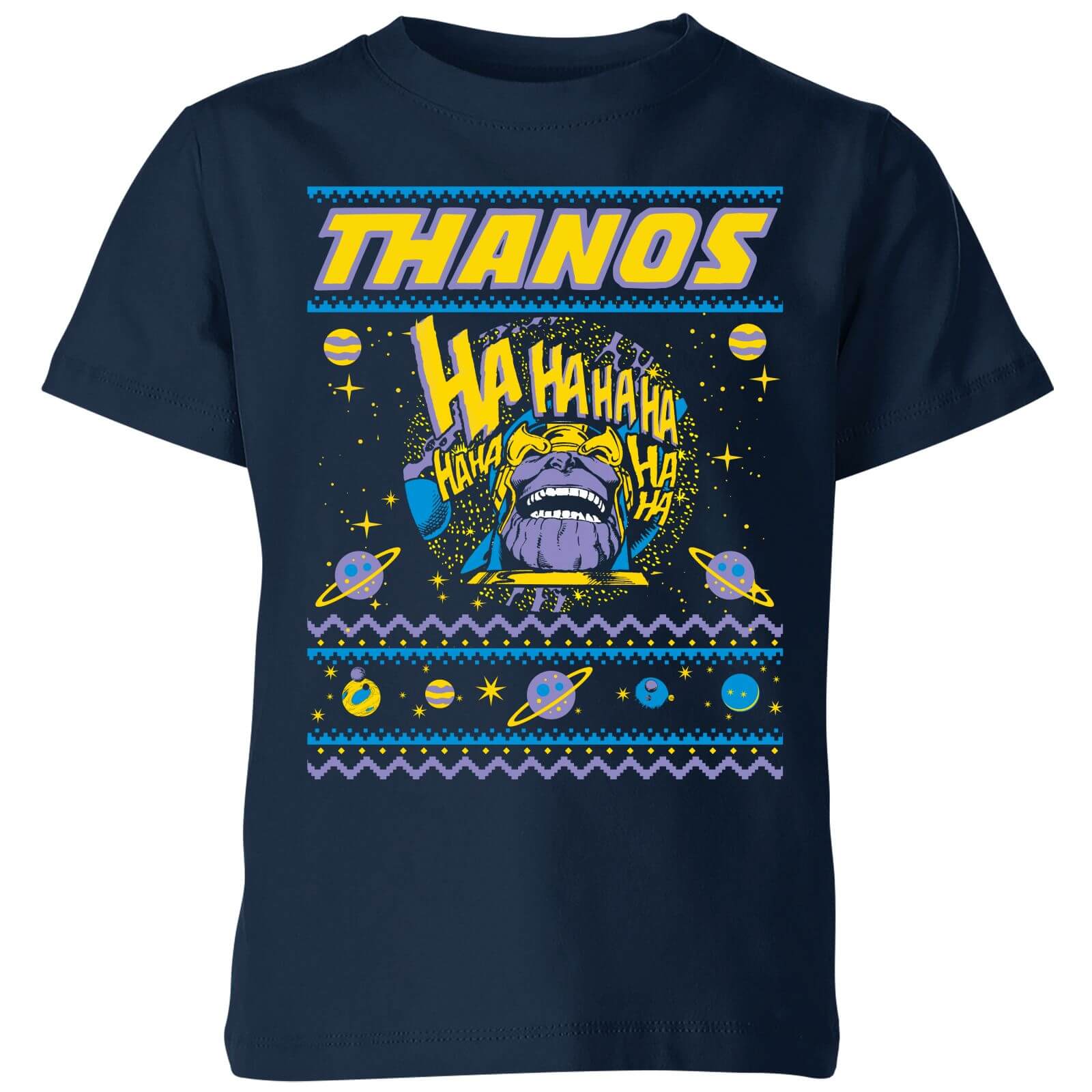 Thanos Christmas Knit Kids Christmas T Shirt Navy 5 6 Years