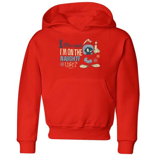 Looney Tunes Martian Who Said Im On The Naughty List Kids' Christmas Hoodie - Red - 7-8 Years - Red