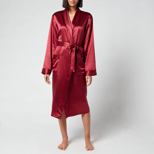 SPA Silk Robe - Claret Rose -...