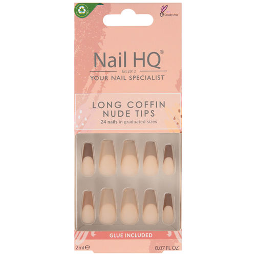 Nail HQ Long Coffin Nude Tip...