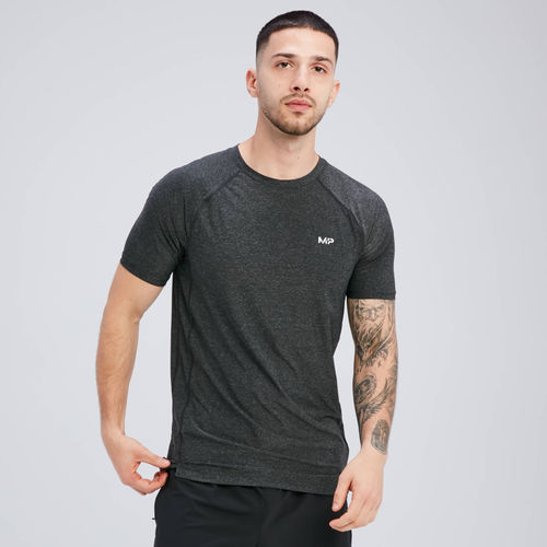 MP Men's Tempo Short Sleeve T-Shirt - Black Marl - XS, £13.99