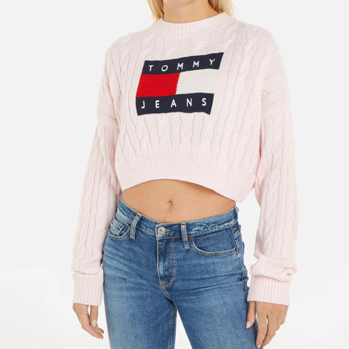 Tommy Jeans Flag Cable-Knit...