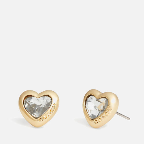 Coach Heart Gold-Tone Stud...