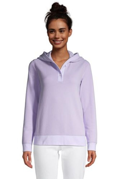 Serious Sweats Button Hoodie, Women, Size: 16-18 Regular, Purple,  Cotton-blend, by Lands' End, Compare