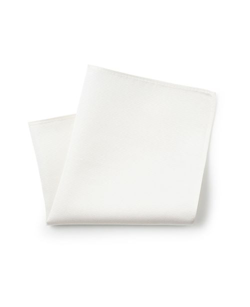White Fine Twill Silk Pocket...