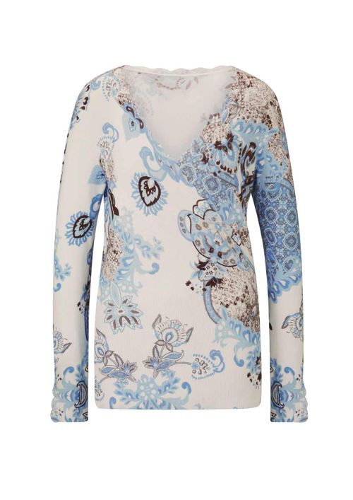 Designer-Paisley-Dessin-Pullover, himmelblau-ecr...