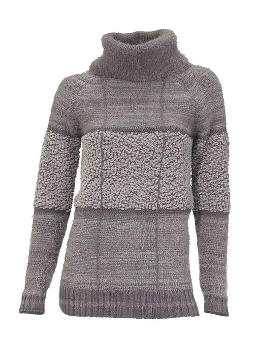 Damen Rollkragen Pullover grau