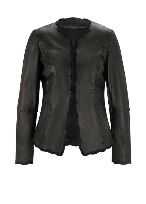 Bikerjacke Leder Lederblazer...