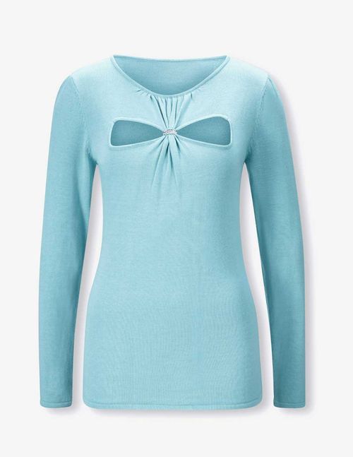 Cut-Outs-Pullover, aquamarin