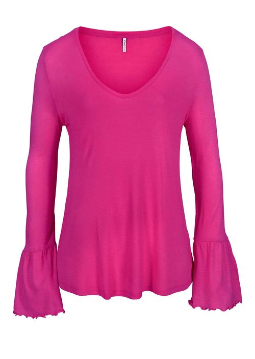 ONLY Shirt mit Volants, pink