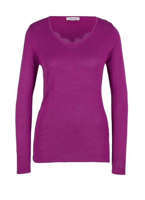 Feinstrick Pullover in fuchsia