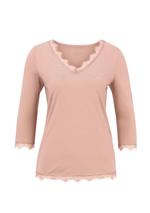 Shirt mit Spitze nude von...