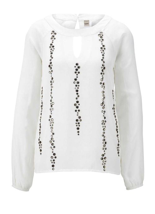 Chiffonbluse m. Strass,...