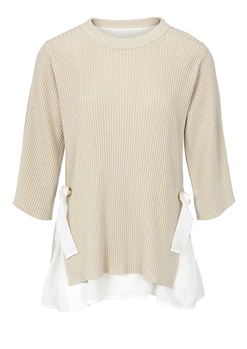 Strickpullover mit Chiffontop