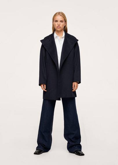 mango wool funnel neck coat