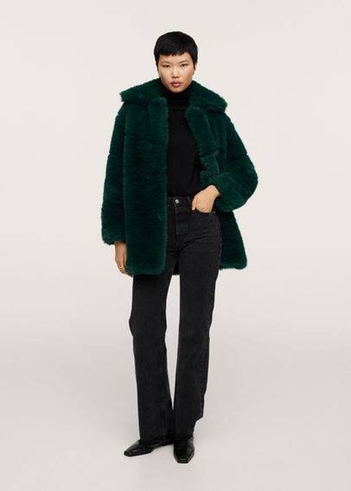 Oversize faux-fur coat dark...