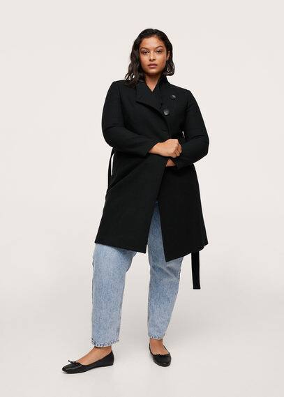 plus size single breasted coat