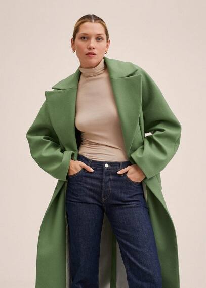 Mango green wool coat hot sale