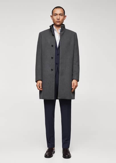 mango wool funnel neck coat