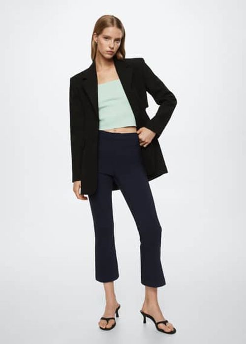 Flare crop trousers dark navy...