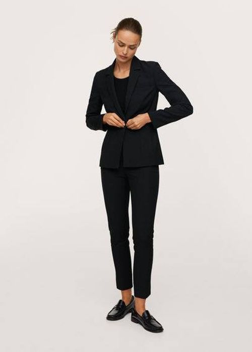 Fitted suit jacket black -...