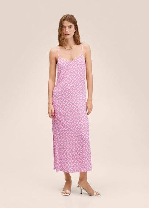 Flowy printed dress pink -...