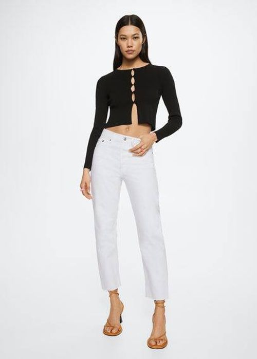 High-waist cropped straight...