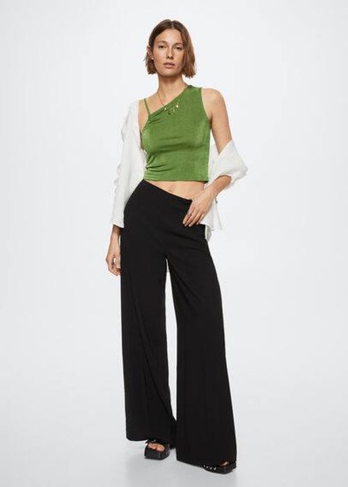 Knit asymmetric top green -...