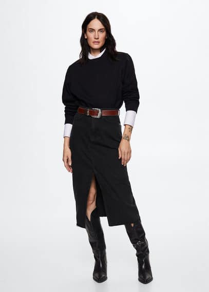 Black jean skirt 4xl hotsell