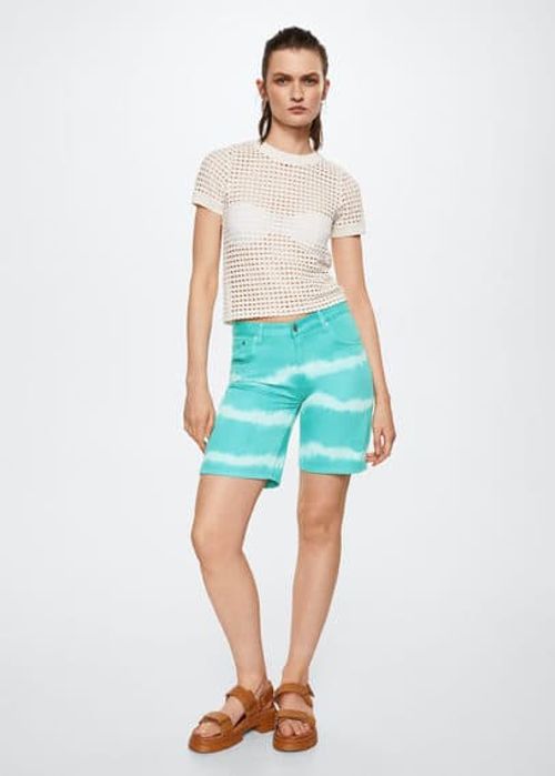 Shorts tie-dye turquoise -...