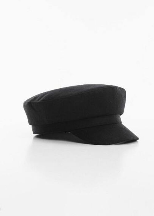 Wool baker cap black - Woman...