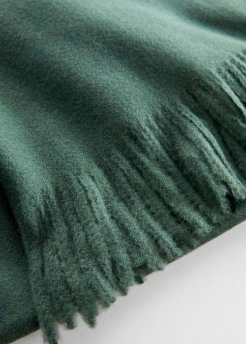 Fringed edge scarf green -...