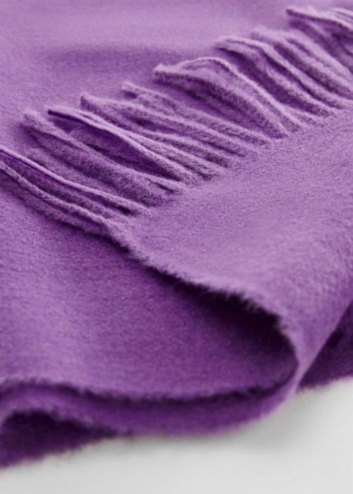 Fringed edge scarf purple -...