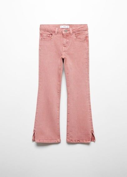 Flared jeans with slits pink Kids 12 MANGO KIDS 22.99