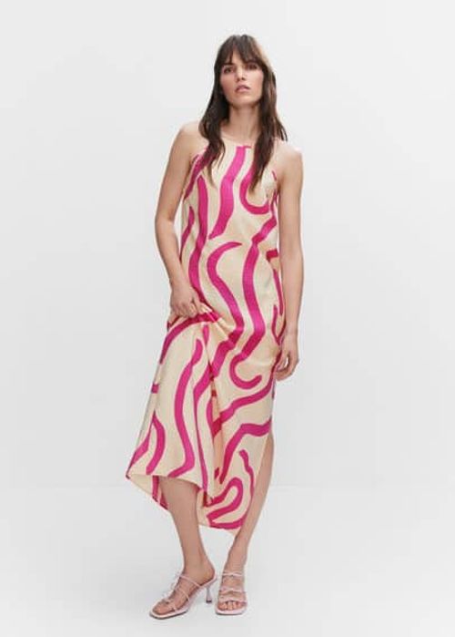 Printed cut-out detail dress...