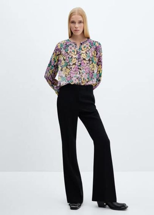 Floral textured blouse lilac...