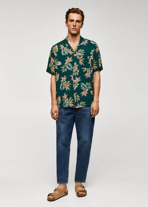 Regular-fit Hawaiian-print...